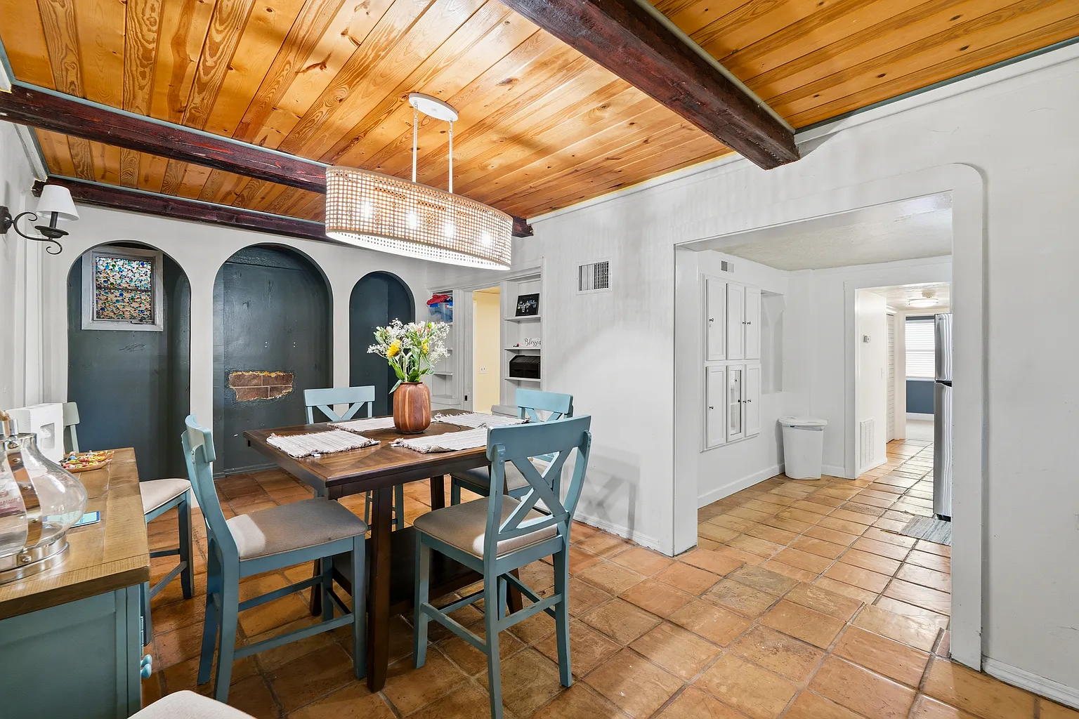 Wide dining room view showing layout